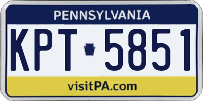 PA license plate KPT5851