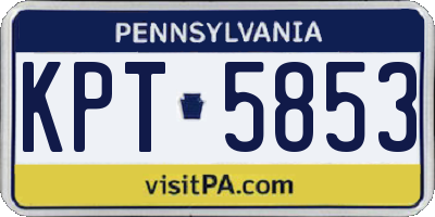 PA license plate KPT5853