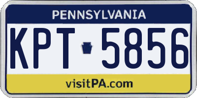 PA license plate KPT5856