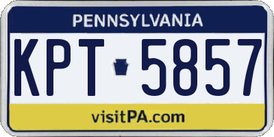 PA license plate KPT5857
