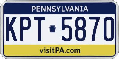 PA license plate KPT5870