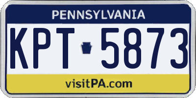 PA license plate KPT5873