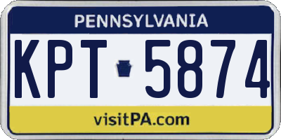 PA license plate KPT5874