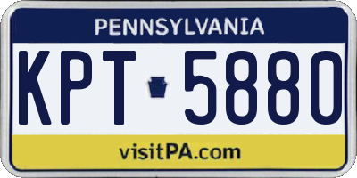 PA license plate KPT5880