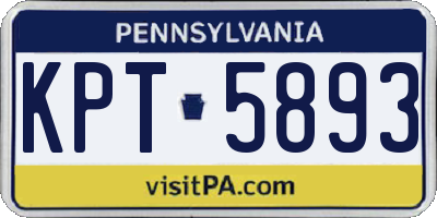 PA license plate KPT5893