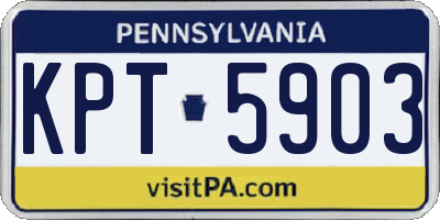 PA license plate KPT5903