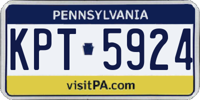 PA license plate KPT5924