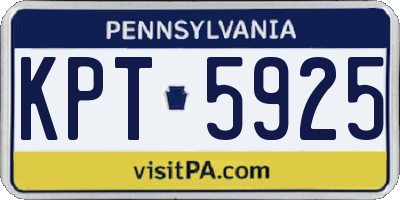 PA license plate KPT5925
