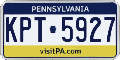 PA license plate KPT5927