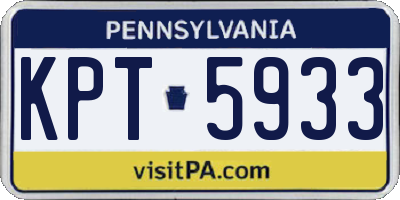 PA license plate KPT5933