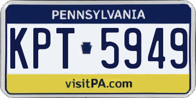 PA license plate KPT5949