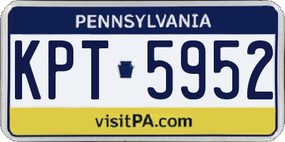 PA license plate KPT5952