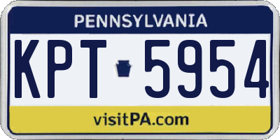 PA license plate KPT5954