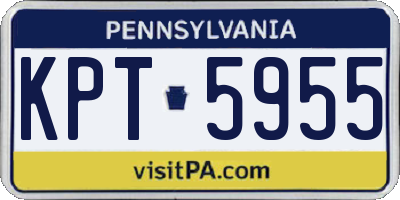 PA license plate KPT5955