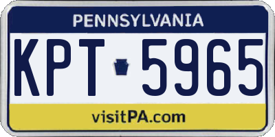 PA license plate KPT5965