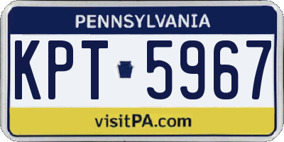 PA license plate KPT5967