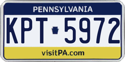 PA license plate KPT5972