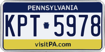 PA license plate KPT5978