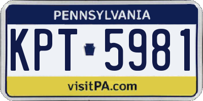 PA license plate KPT5981