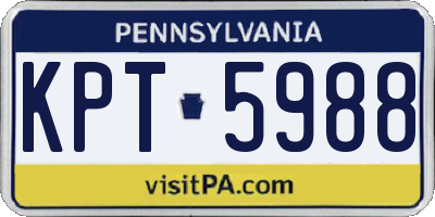 PA license plate KPT5988