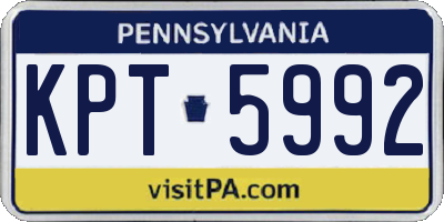 PA license plate KPT5992