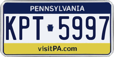 PA license plate KPT5997