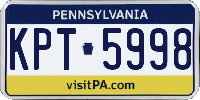 PA license plate KPT5998