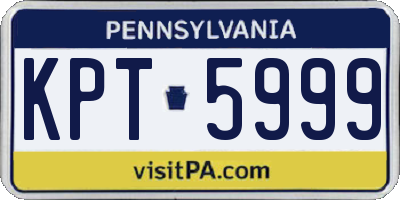 PA license plate KPT5999