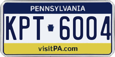 PA license plate KPT6004
