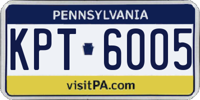 PA license plate KPT6005