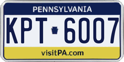 PA license plate KPT6007