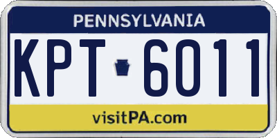 PA license plate KPT6011