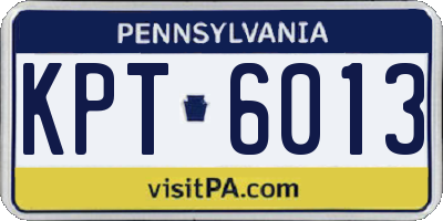 PA license plate KPT6013