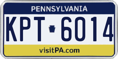 PA license plate KPT6014