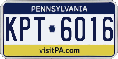 PA license plate KPT6016