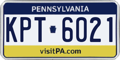 PA license plate KPT6021