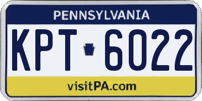 PA license plate KPT6022