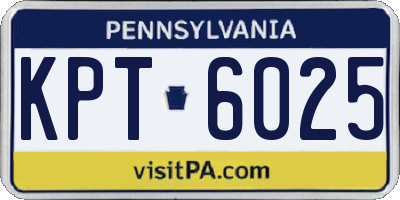 PA license plate KPT6025