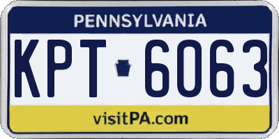 PA license plate KPT6063