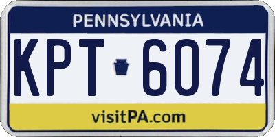 PA license plate KPT6074