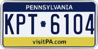 PA license plate KPT6104