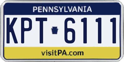 PA license plate KPT6111