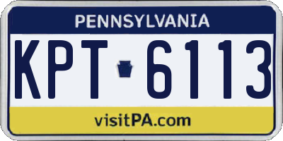 PA license plate KPT6113