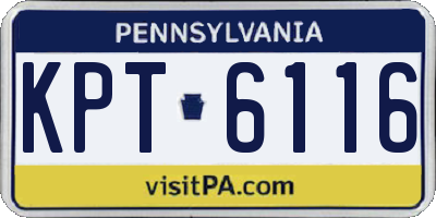 PA license plate KPT6116