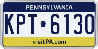PA license plate KPT6130