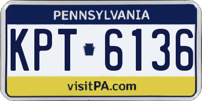 PA license plate KPT6136
