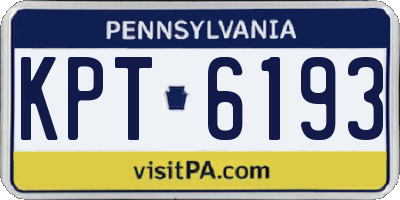 PA license plate KPT6193