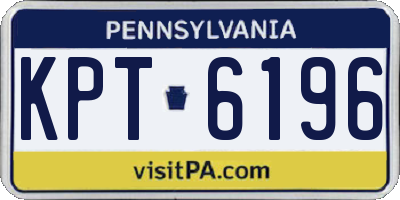 PA license plate KPT6196