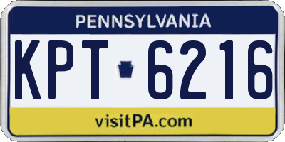 PA license plate KPT6216