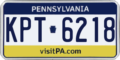 PA license plate KPT6218